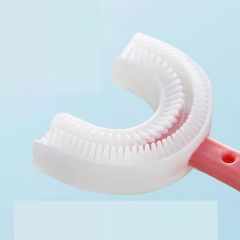 Bàn chải hình chữ u tập đánh răng cho bé bằng silicon siêu mềm mại