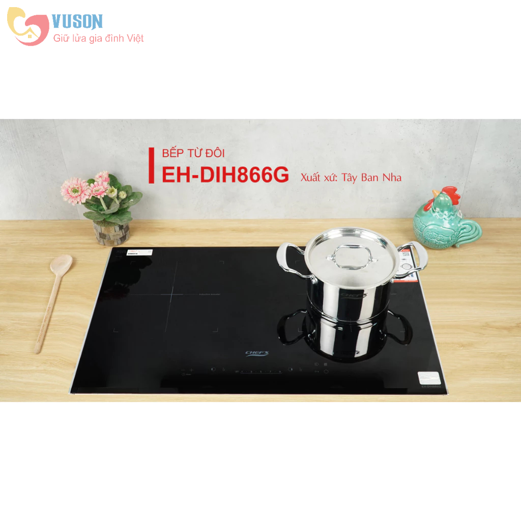 Bếp từ đôi Chefs EH-DIH866G - Hàng chính hãng