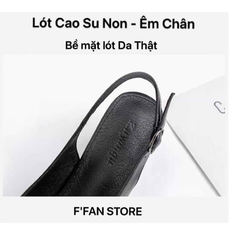 Giày Bệt Quai Sau (DA THẬT) Mềm Như Bún Slingback Mũi Nhọn FFAN STORE