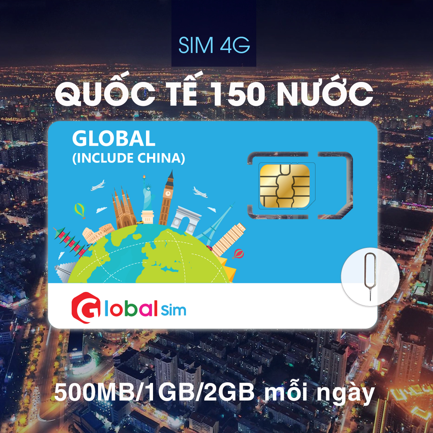 Sim du lịch quốc tế 150 nước