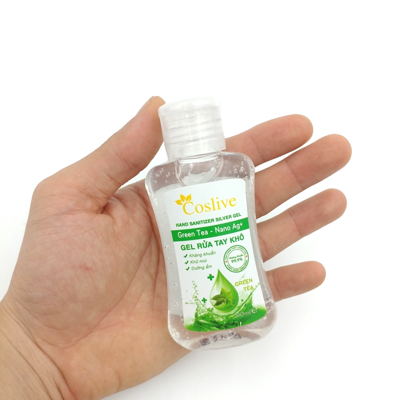 Gel Rửa Tay Khô Hand Sanitizer Silver Coslive 90ml - Green Tea