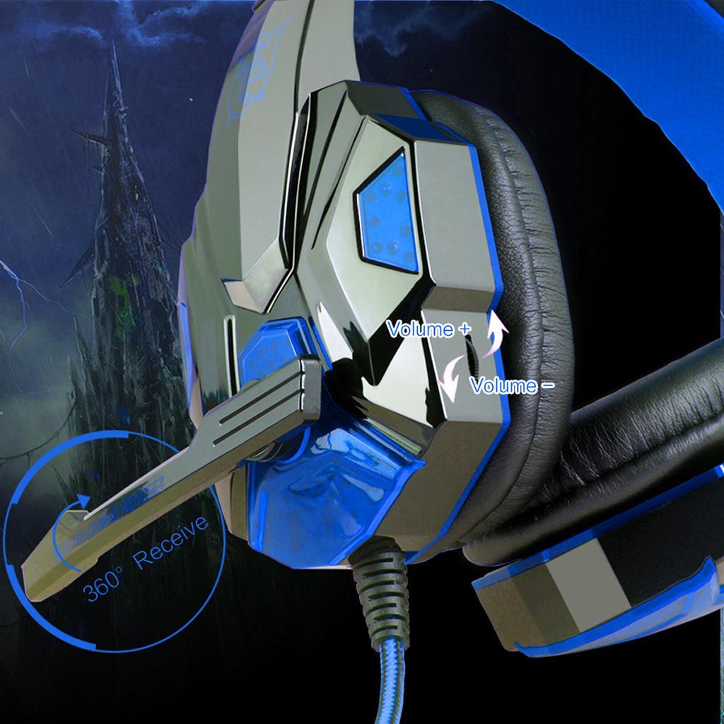 2x Stereo Gaming Headset Over Ear Headphones W/ Mic LED Light Bass Surround