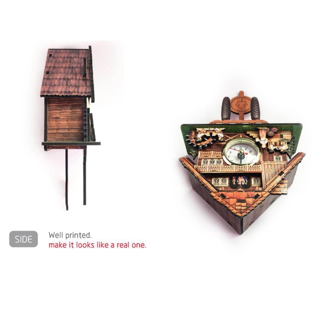 2pcs Wooden Cuckoo Clock Birds Wall Clocks for Kids Bedroom Living Room Decor