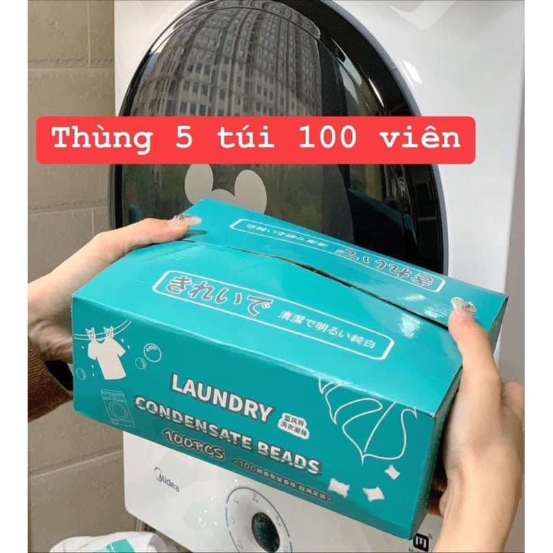 HỘP 100 VIÊN GIẶT QUẦN ÁO SIÊU SẠCH LAUNDRY NỘI ĐỊA TRUNG