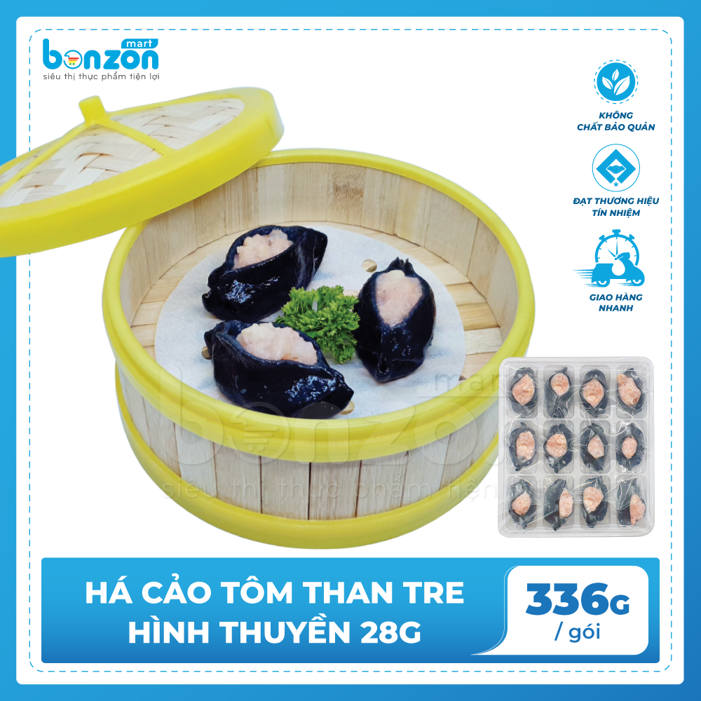 HÁ CẢO TÔM THAN TRE HÌNH THUYỀN 28G (336G)