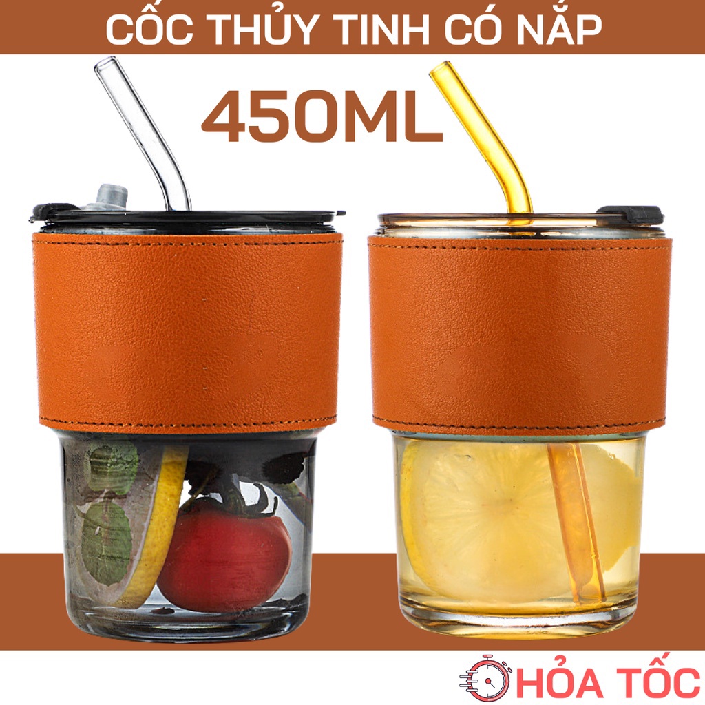 Cốc Thuỷ Tinh Gorgous Bọc Da Sang Chảnh 450ml