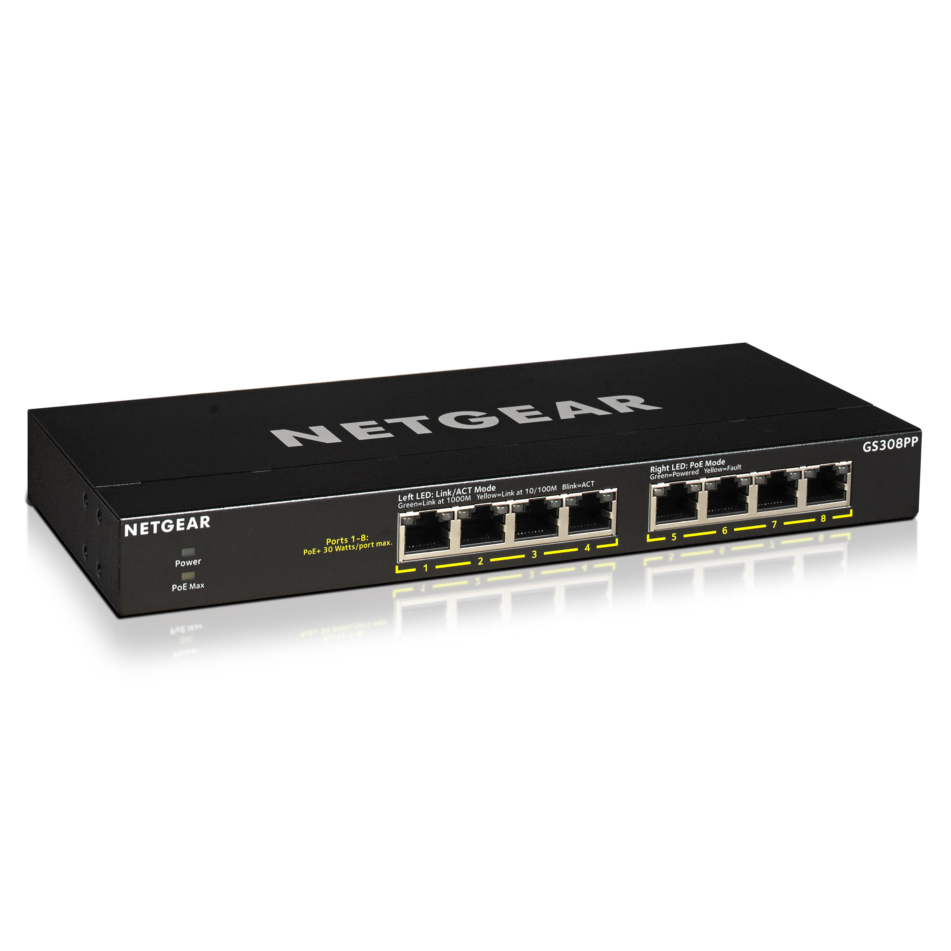 Bộ Chia Mạng Để Bàn 8 Cổng 10/100/1000M PoE+ Gigabit Ethernet Unmanaged Switch Netgear GS308PP - Hàng Chính Hãng