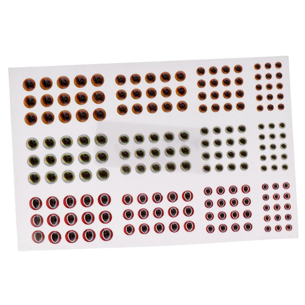 183pcs/pack Fishing Lure Eyes 3D Holographic Eyes Fly Tying Jigs Crafts DIY