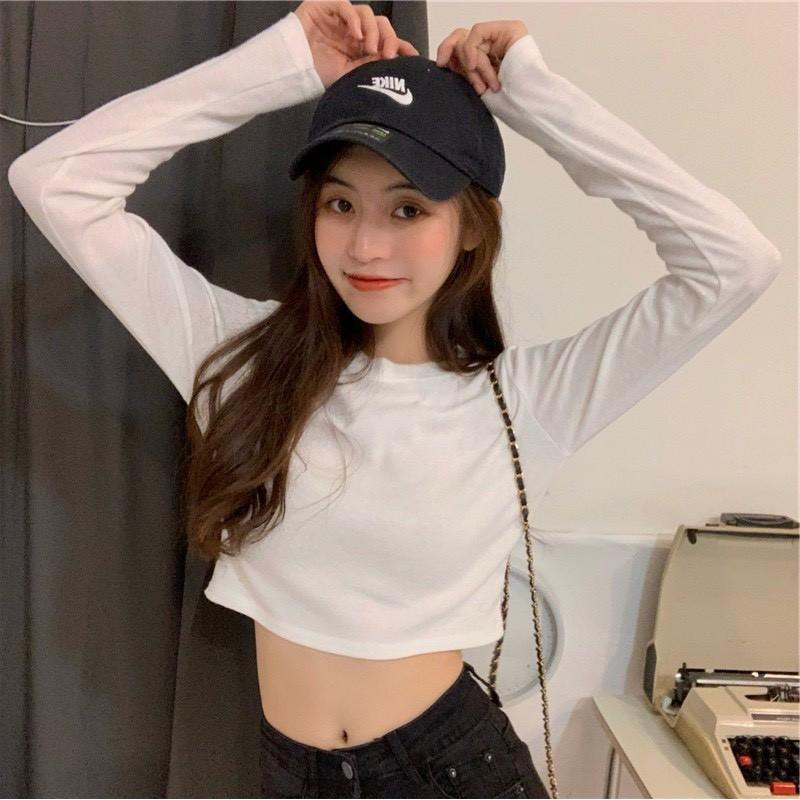 Áo Croptop Dài Tay Phong Cách Hàn Quốc_Mẫu Mới Nhất