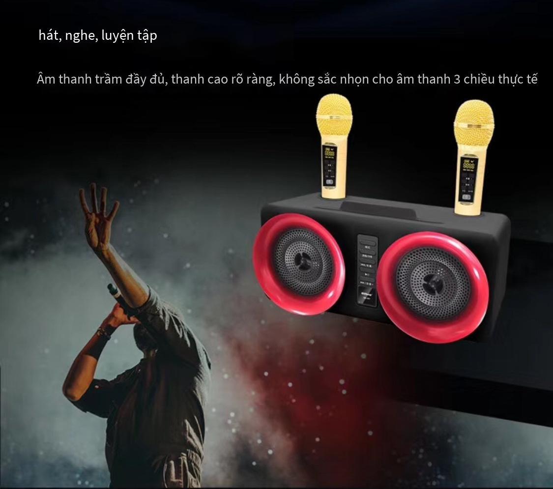 Phong cách mới nhất SD307 máy hát karaoke gia đình âm thanh bluetooth micro không dây kép TV karaoke quốc gia hỗ trợ ghi âm bài hát không dây điệp khúc