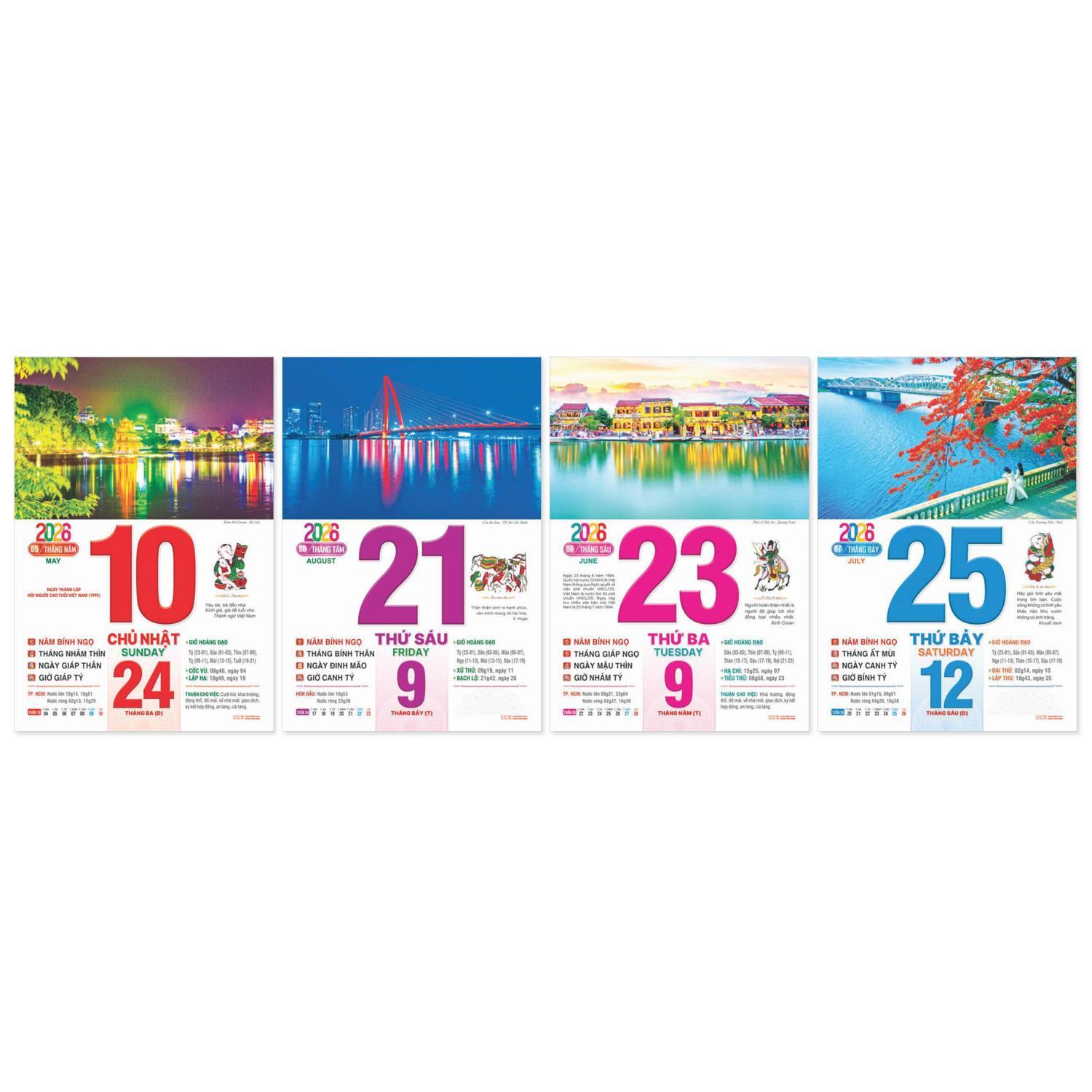 Lịch Bloc Siêu Đại - Phong Cảnh Việt Nam - Bảng Treo Metalize - 20 x 30 cm - TĐ20