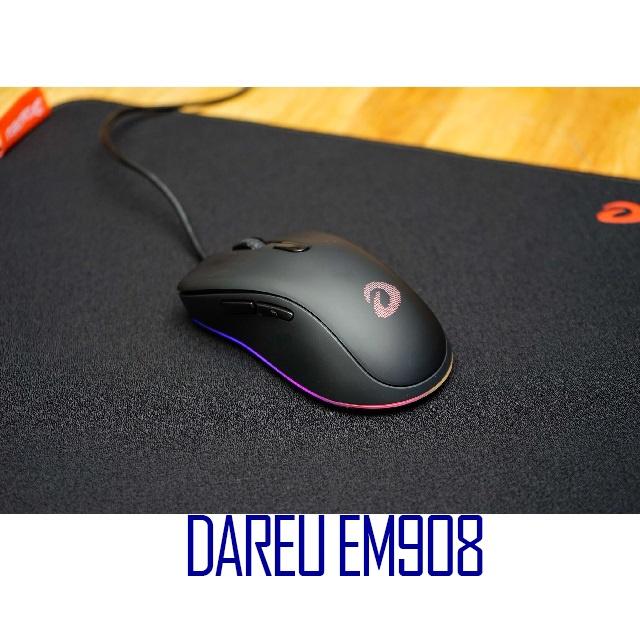 Chuột chơi game Dareu EM908 RGB (USB/Hồng/Đen) hàng chính hãng