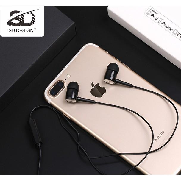 Tai Nghe Nhét Tai SD Design V5 Super Bass tương thích các dòng điện thoại jack 3.5mm, có mic bảo hành 1 đổi 1