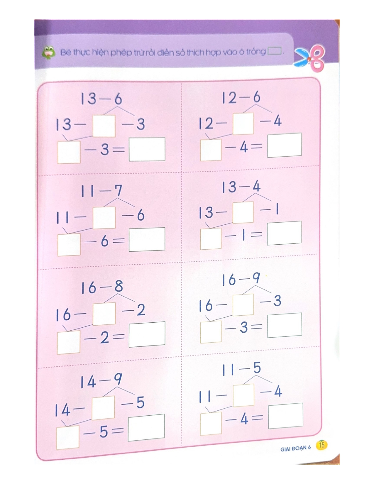 Tủ Sách Tư Duy Toán Học Hàn Quốc - Bé Làm Quen Phép Trừ Có Nhớ - Vanlangbooks