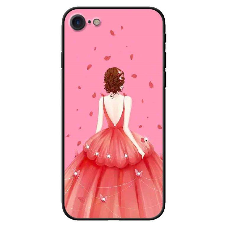 Ốp Lưng in cho Iphone 7, 8 Mẫu Cô Gái Váy Hồng - Hàng Chính Hãng