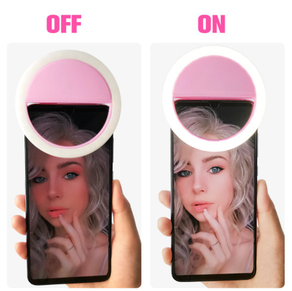 Đèn Led Selfie Chụp Hình Kẹp Điện Thoại Dùng Pin Sạc