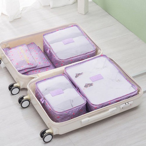 Set túi du lịch 6 túi Floral Clothes Pouch họa tiết