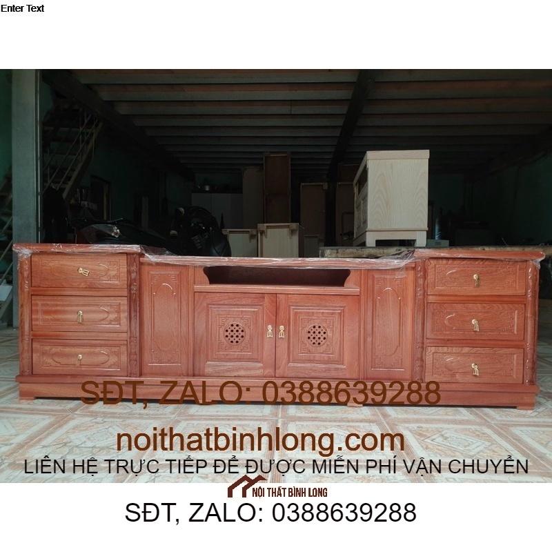 Kệ ti vi gỗ xoan đào 2m4