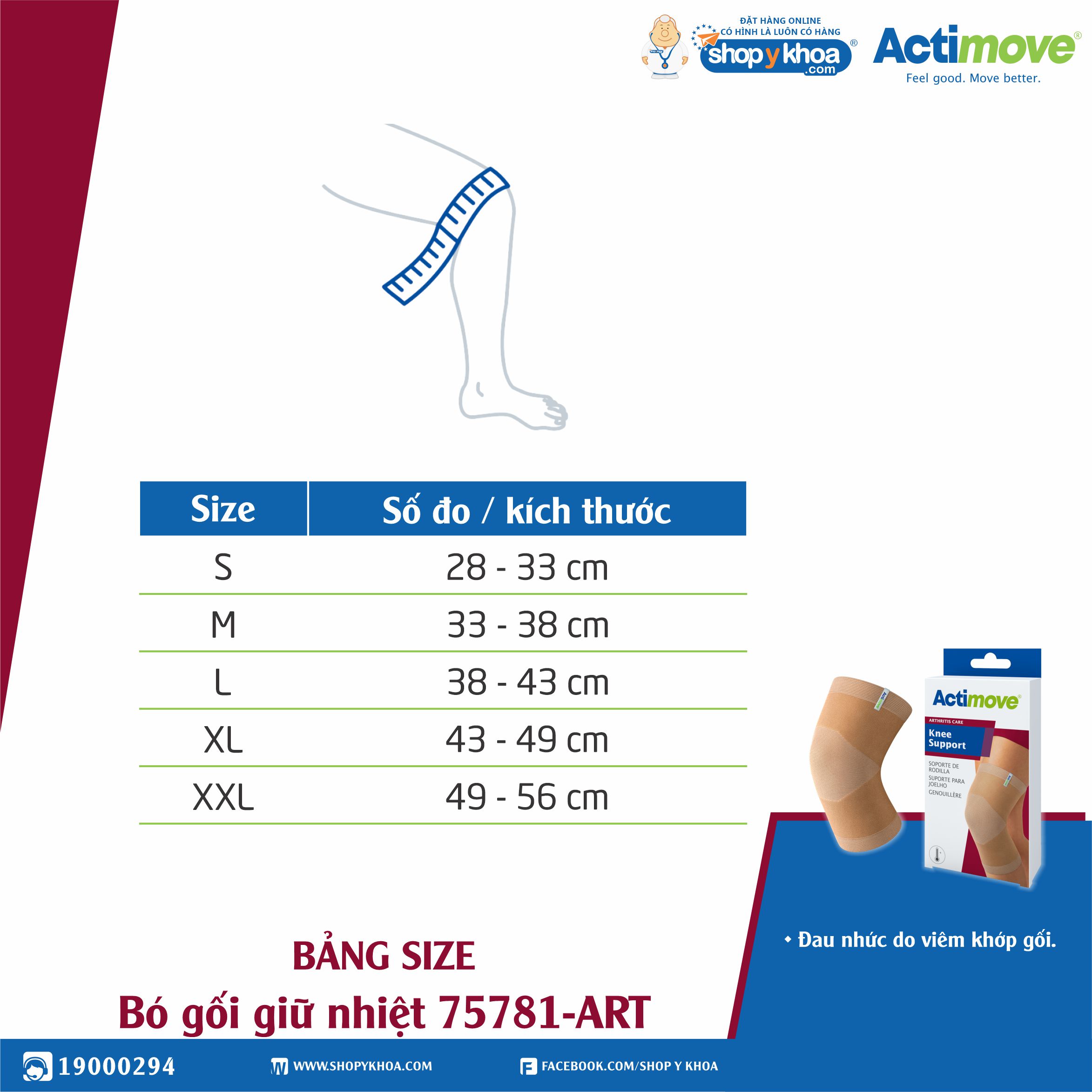 Bó gối giữ nhiệt 75781-ART Actimove Knee Support