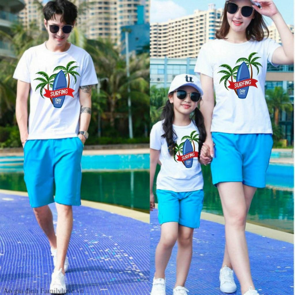 Áo gia đình , Đồ đi biển . Chất liệu vải Cotton loại 1 thoáng mát đủ size từ 8 đến 100kg .