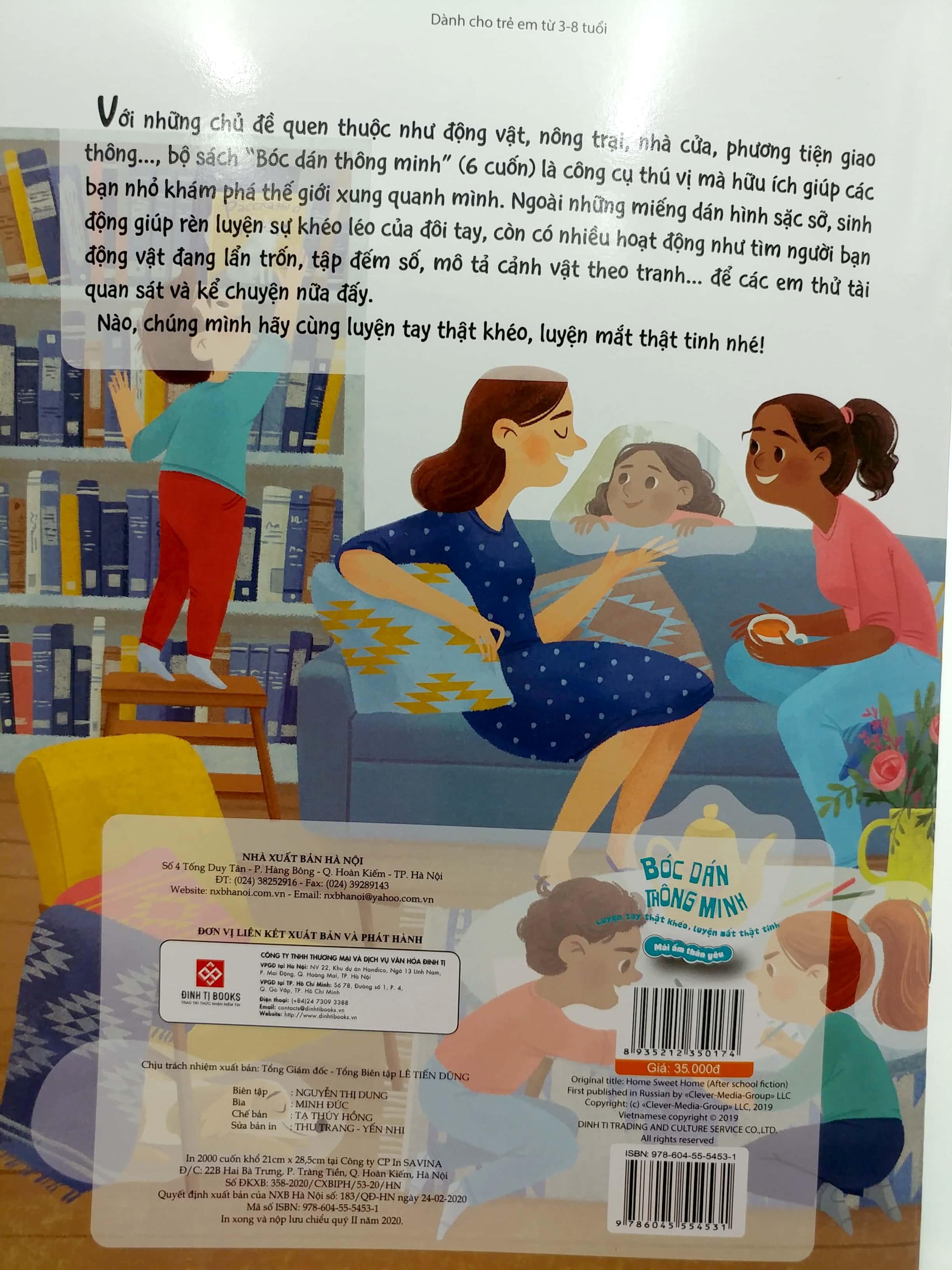 Sách Bóc Dán Thông Minh - Luyện Tay Thật Khéo, Luyện Mắt Thật Tinh - Mái Ấm Thân Yêu