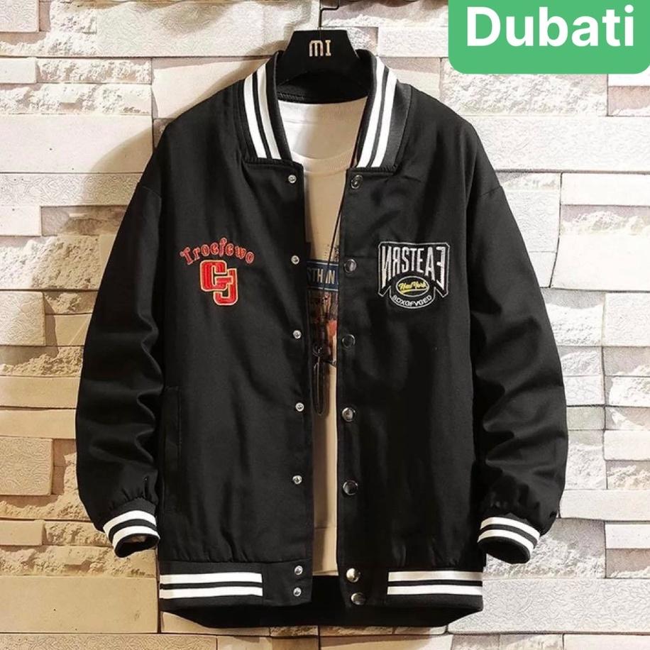 ÁO KHOÁC BOMBER NAM NỮ VẢI MERO LOGO THÊU PHONG CÁCH HÀN QUỐC- DUBATI FASHION