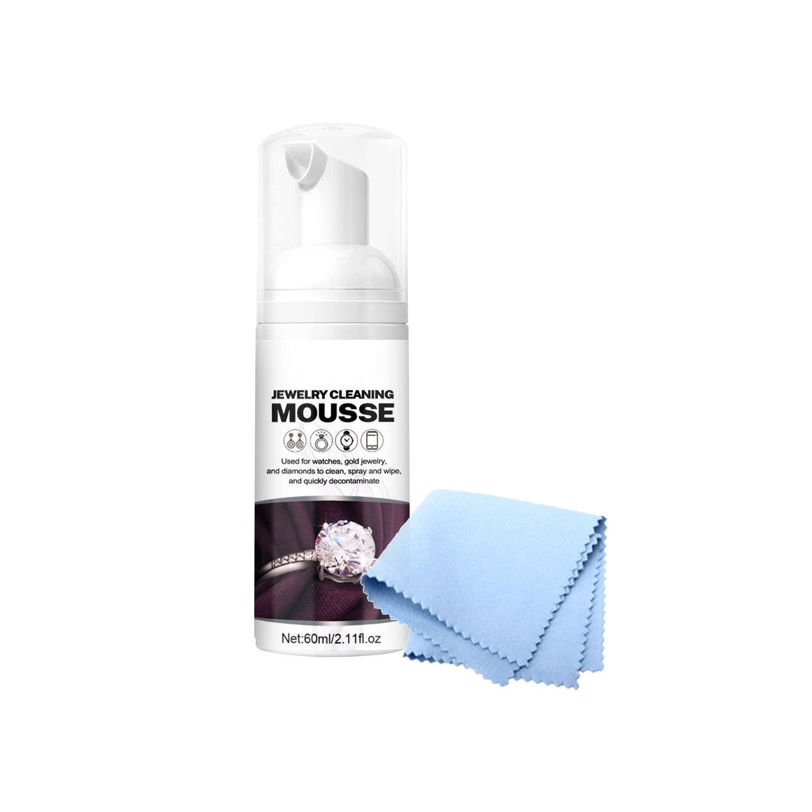 Jewelry Cleaner Solution W/Cloth Restores Removing Polishing Foaming Jewelry Cleaning for Home Watch Bracelet Jewelry Accessories