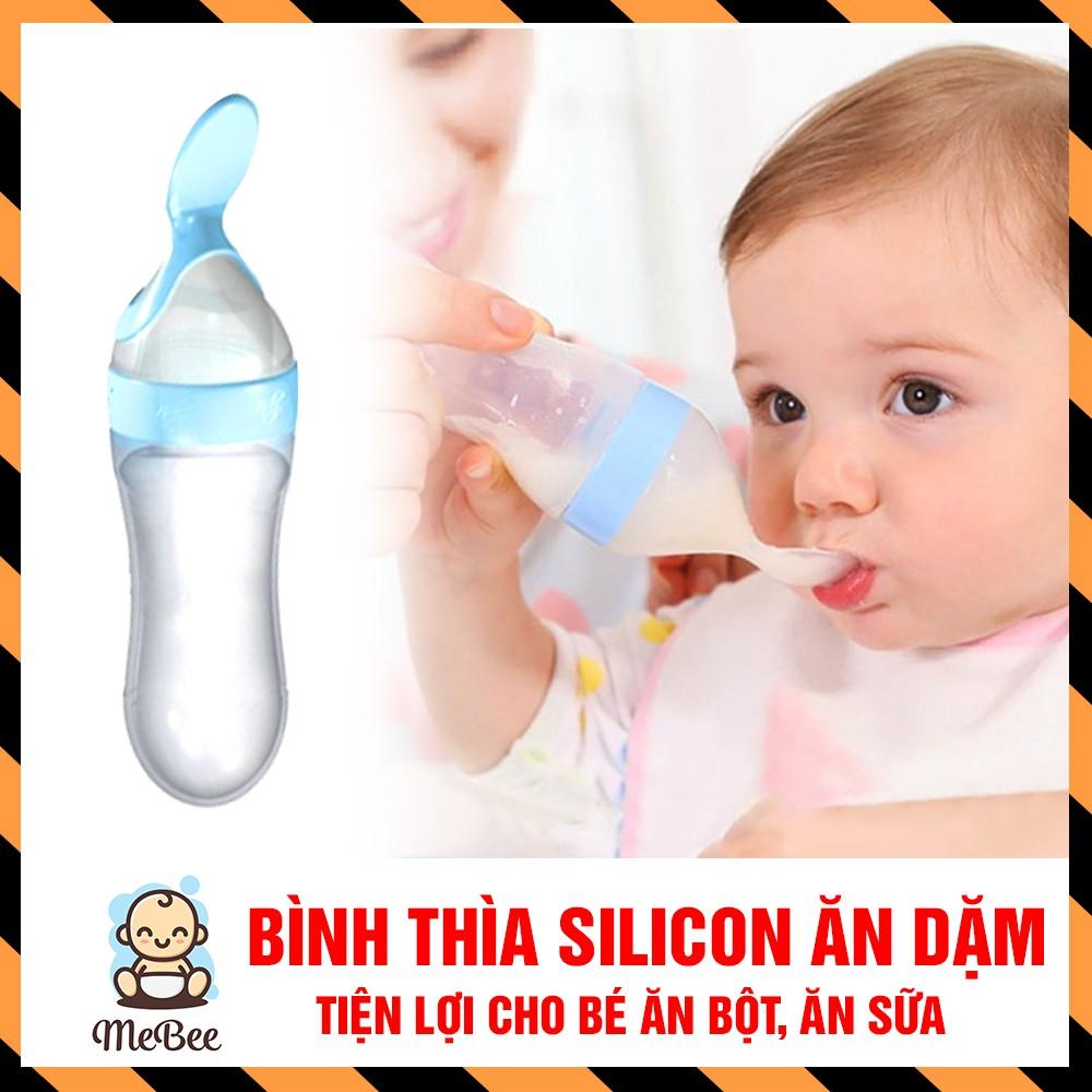 Bình thìa silicon ăn dặm, uống sữa an toàn cho bé yêu ( màu ngẫu nhiên )