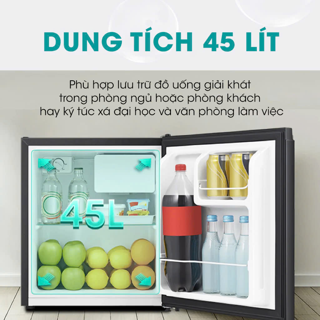 Tủ lạnh Mini Bar Hisense 45 Lít HR05DB tiết kiệm điện, thiết kế gọn nhẹ, bảo hành 24 tháng - HÀNG CHÍNH HÃNG