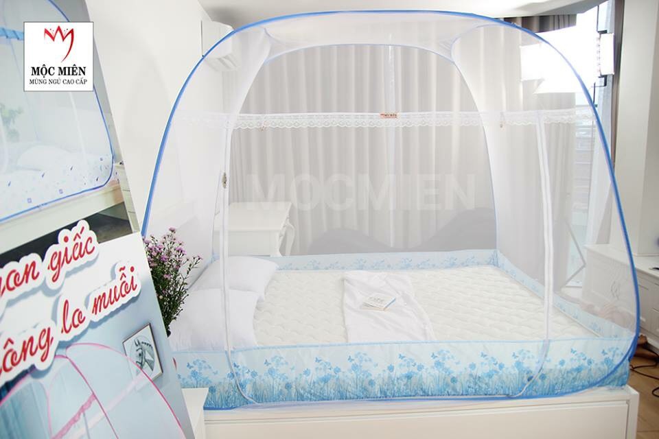 Màn chụp , Mùng chụp tự bung đỉnh rộng cao cấp Mộc Miên - Kích thước 1,8mx2m