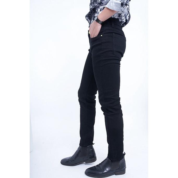 Quần jean nam đen trơn LB co giãn, jean cotton cao cấp, co giãn, mềm mịn không ra màu