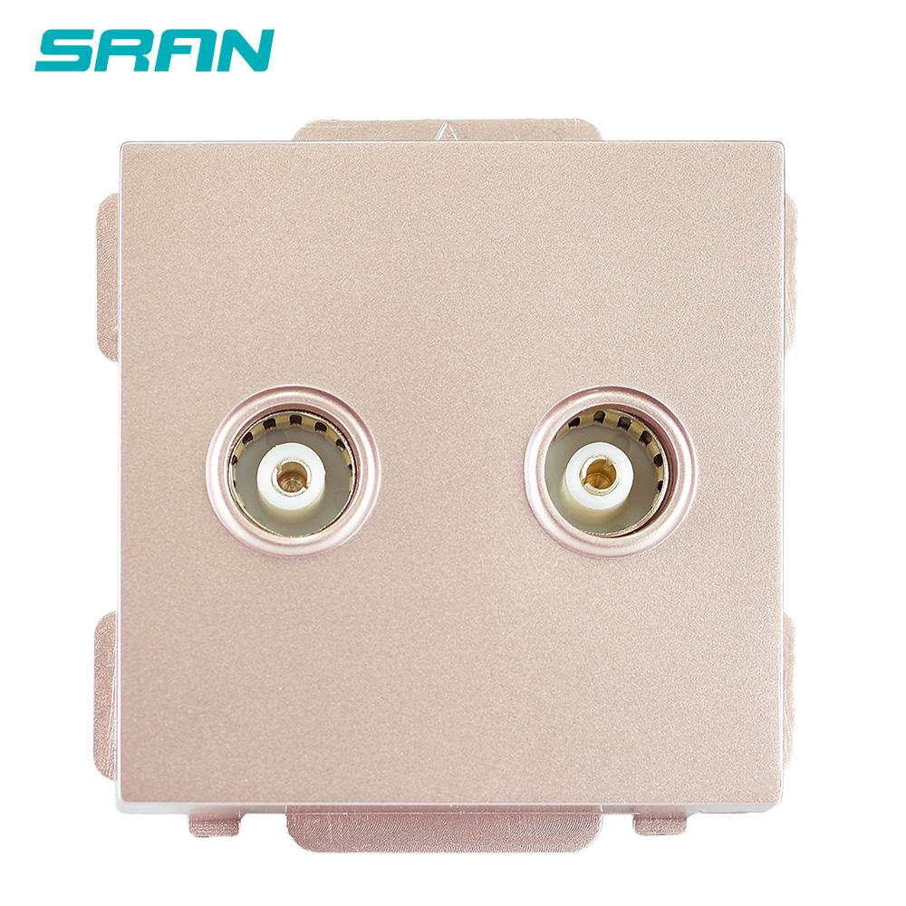 SRAN 52*52 Dual TIVI TREO TƯỜNG Ổ Cắm 2 Băng Đảng Truyền Hình Module Phụ Kiện Thích Hợp Cho 86*86 Tấm Chức Năng giao Diện