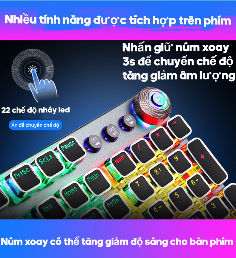 Bàn Phím Cơ Chơi Game XSmart FZ508 Pro Full Size Led RGB Nhiều Chế Độ Cực Đẹp Kèm Kê Tay, Dùng Cho Máy Tính PC -  Hàng Chính Hãng