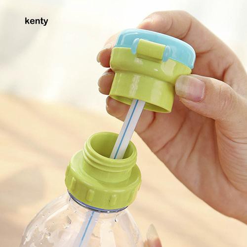 Dụng cụ uống nước cho bé đi du lịch, gắn vừa các loại chai nhưa, có Nắp đậy bình nước, ống hút tiện dụng