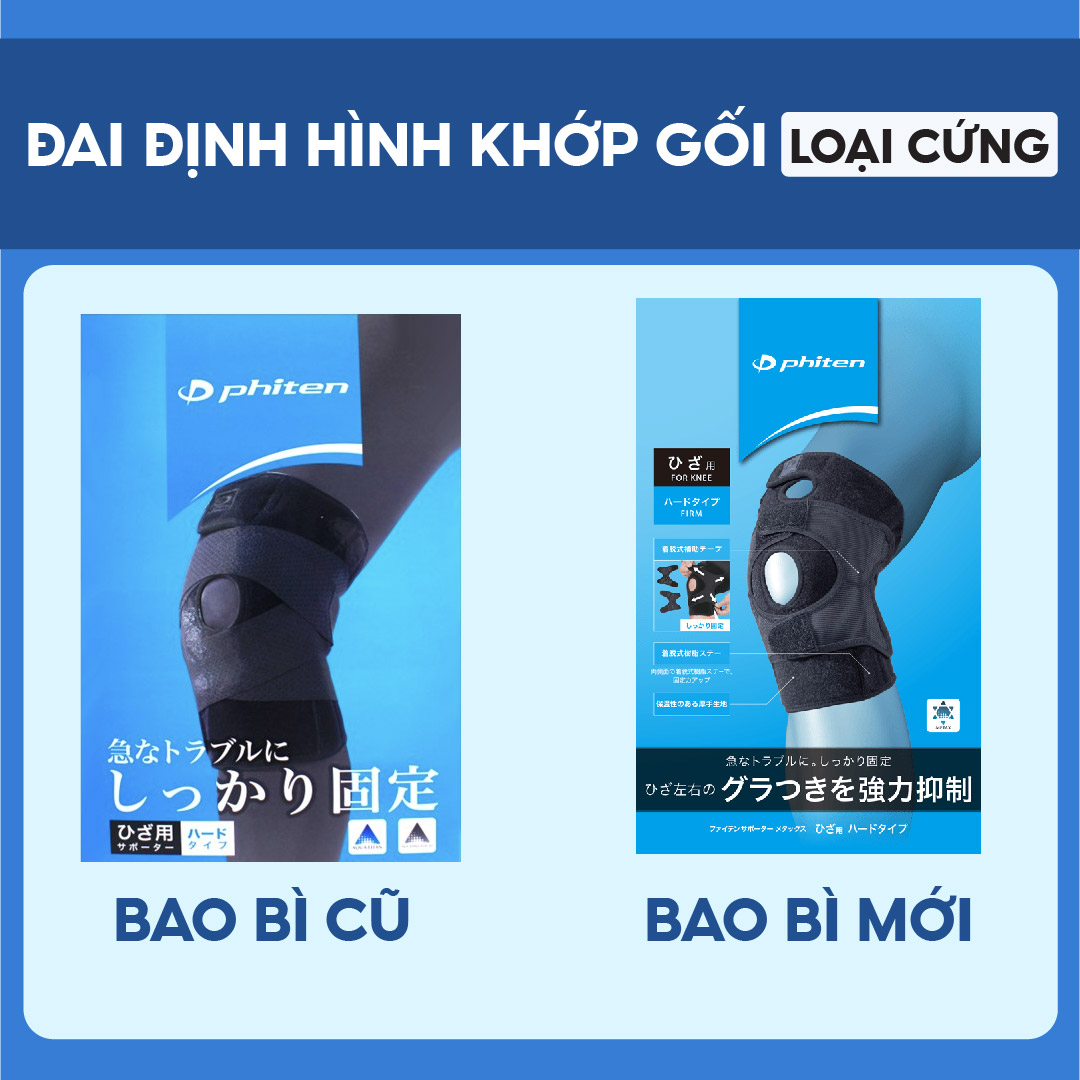 Đai Định Hình Đầu Gối Loại cứng Phiten Metax Supporter Knee Firm AP232003/AP232004/AP232005