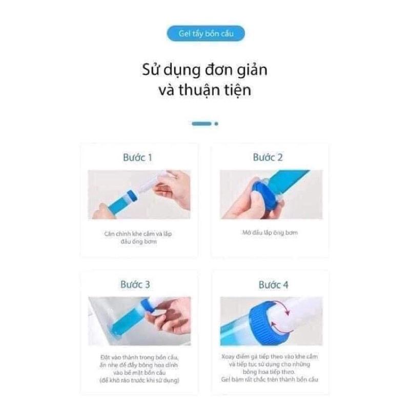 Combo 4 gel thơm làm sạch khử mùi vệ sinh Diệt khuẩn khử trùng bồn cầu hình bông hoa