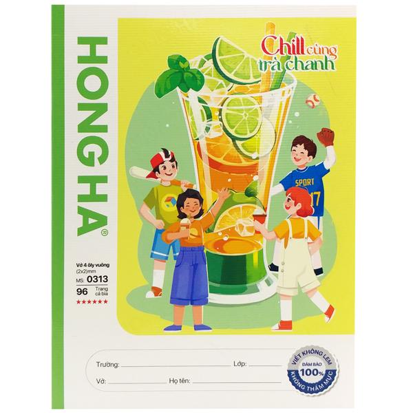 Tập Học Sinh Chill Cùng Trà Chanh 4 Ô Ly 96 Trang 100gsm - Hồng Hà 0313 (Mẫu Sản Phẩm Giao Ngẫu Nhiên)
