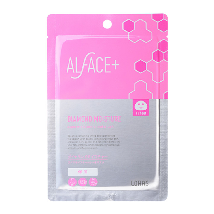 Mặt Nạ Siêu Dưỡng Ẩm Nhật Bản Alface Aqua Moisture Sheet Mask Diamond Moisture, Dành Cho Da Khô Và Da Nhạy Cảm, Với 17 Loại Axit Amin, 14 Chiết Xuất Thảo Mộc, Bảo Vệ Và Nuôi Dưỡng Da