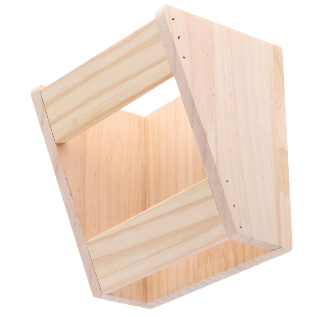 Natural Wooden Hay Feeder Rabbit Feeder Pet Cage Fixed Hay Rack Manger