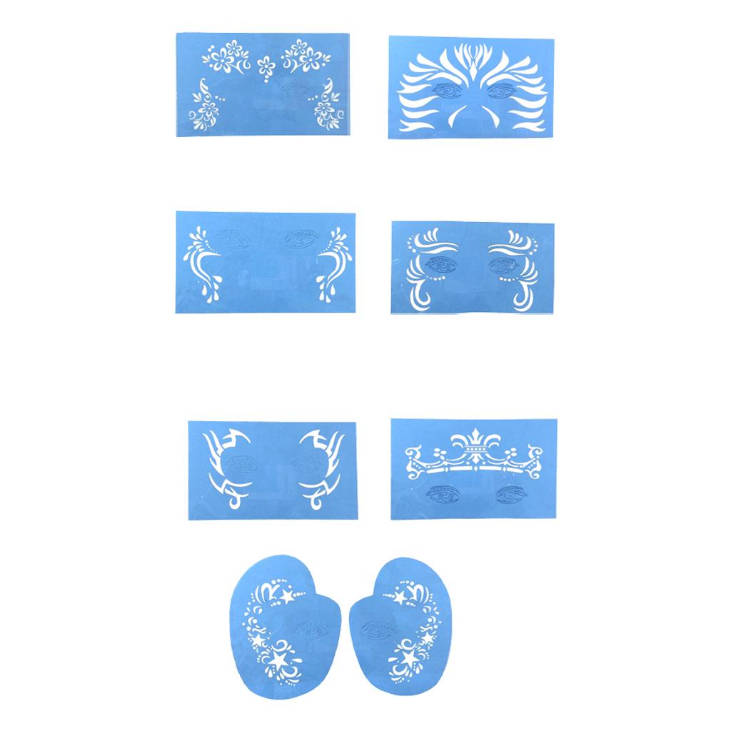 7 Hoa Văn Có Thể Tái Sử Dụng Stencils Vẽ Mặt Stencil Bản Mẫu Halloween Trang Điểm