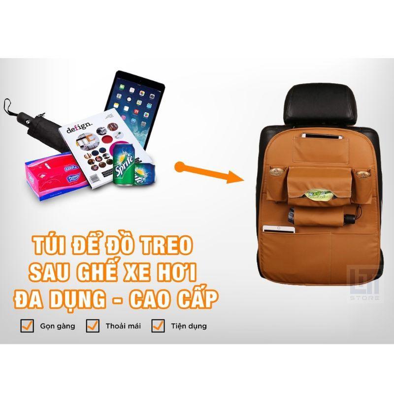 Túi để đồ treo sau lưng ghế ô tô xe hơi bằng da Pu mềm mại nhiều màu