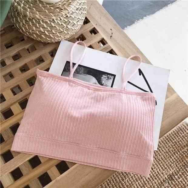 Áo Bra 2 dây gân tăm đệm mỏng, co giãn ôm ngực, mềm mịn - BRA01