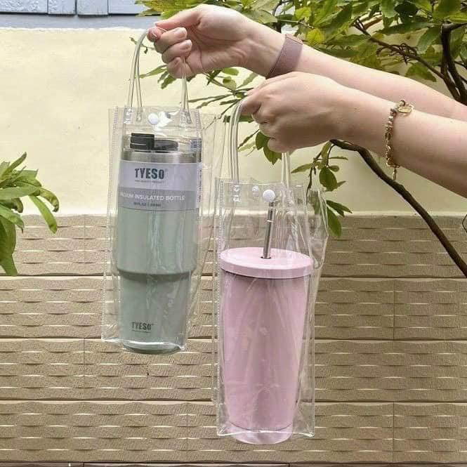 Túi nhựa đựng ly giữ nhiệt trong suốt. Đựng ly, bình, mỹ phẩm, quà tặng...