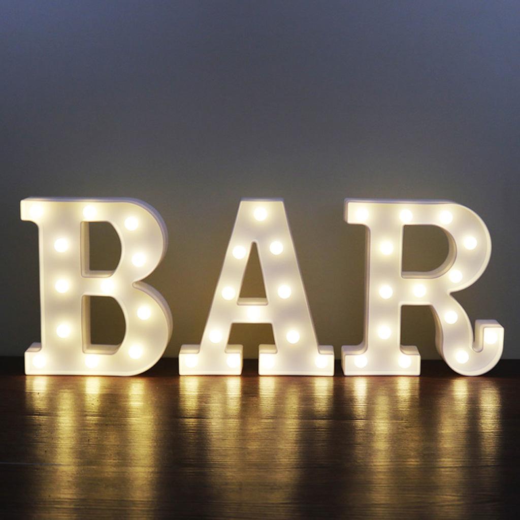 Alphabet LED Letter Lights Light Up Warm White Letter Standing Sign A