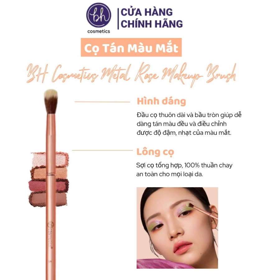 CỌ TÁN MÀU MẮT BLENDING SHADOW BRUSH BH COSMETICS METAL ROSE