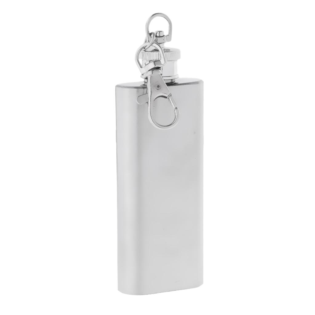 Mini Pocket Hip Flask Key Keychain Stainless Steel Liquor Barware 28ml