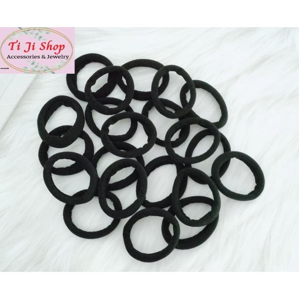 Set 6 sợi thun cột tóc loại 1 trơn lớn, buộc tóc mịn dày bền chắc