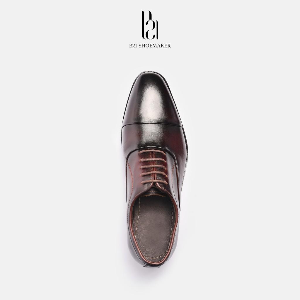 Giày Buộc Dây OXFORD Da Bò Thật Đế Phíp Gỗ Lót Giày Thoáng Khí 0,5cm Phong Cách CLASSIC Công Sở Basic - B21 Shoemaker