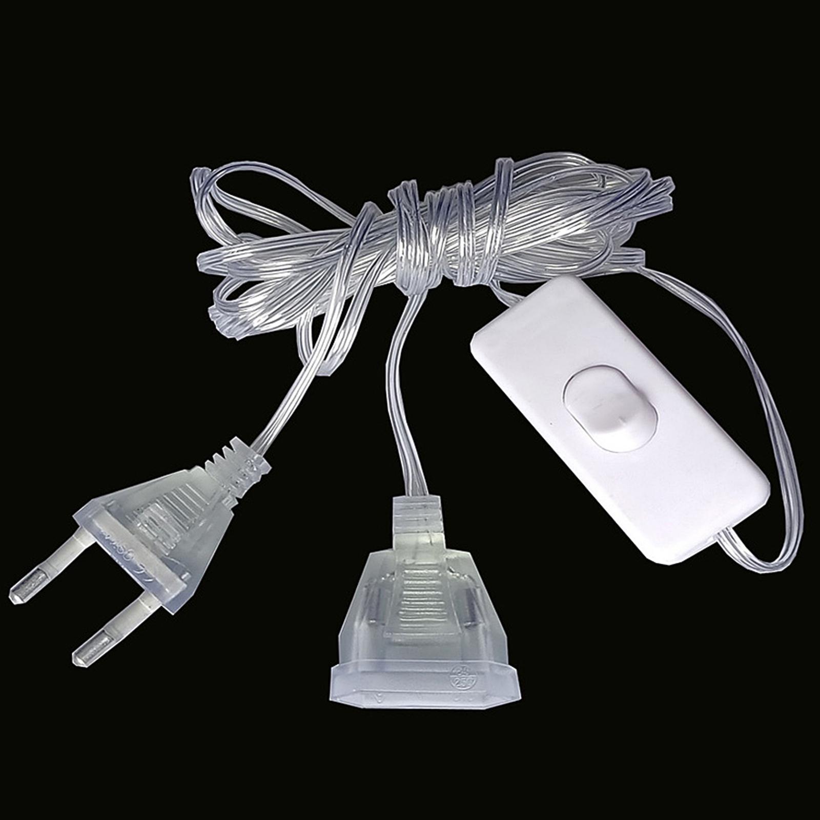 LED Light Power Extension Cord Extension Cable Plug Connector for Holiday