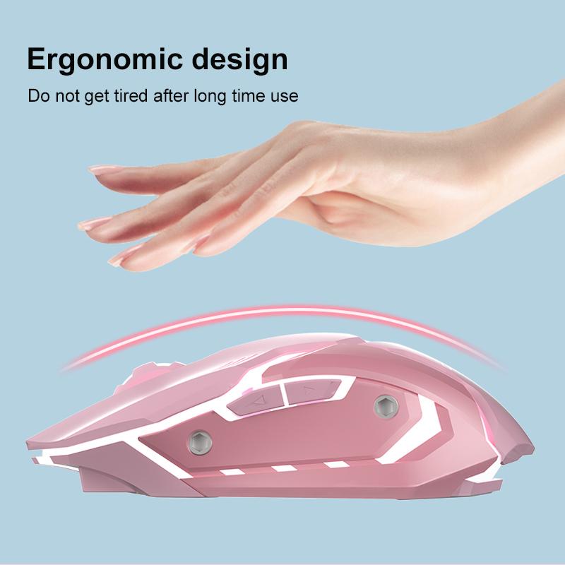 Chuột Chơi Game Có Dây Mouse Im Lặng Mause Công Thái 4 Phím Backlit Mini Magic Chuột Cho Máy Tính Laptop Máy Tính Game Thủ Im Lặng Chuột Tặng cho Bé Gái